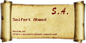 Seifert Ahmed névjegykártya